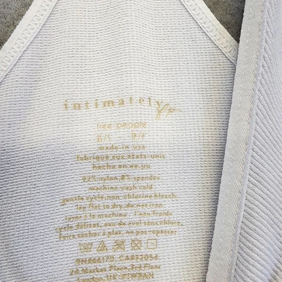 Free People Intimately Ribbed Tank Top White Seamless Racerback XS/S New - Picture 2 of 9